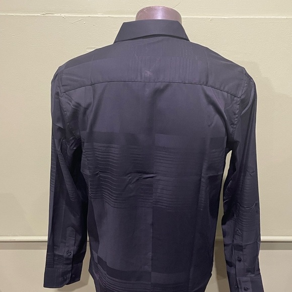 Deniko shirt button front black stretchy regular fit - Picture 2 of 4